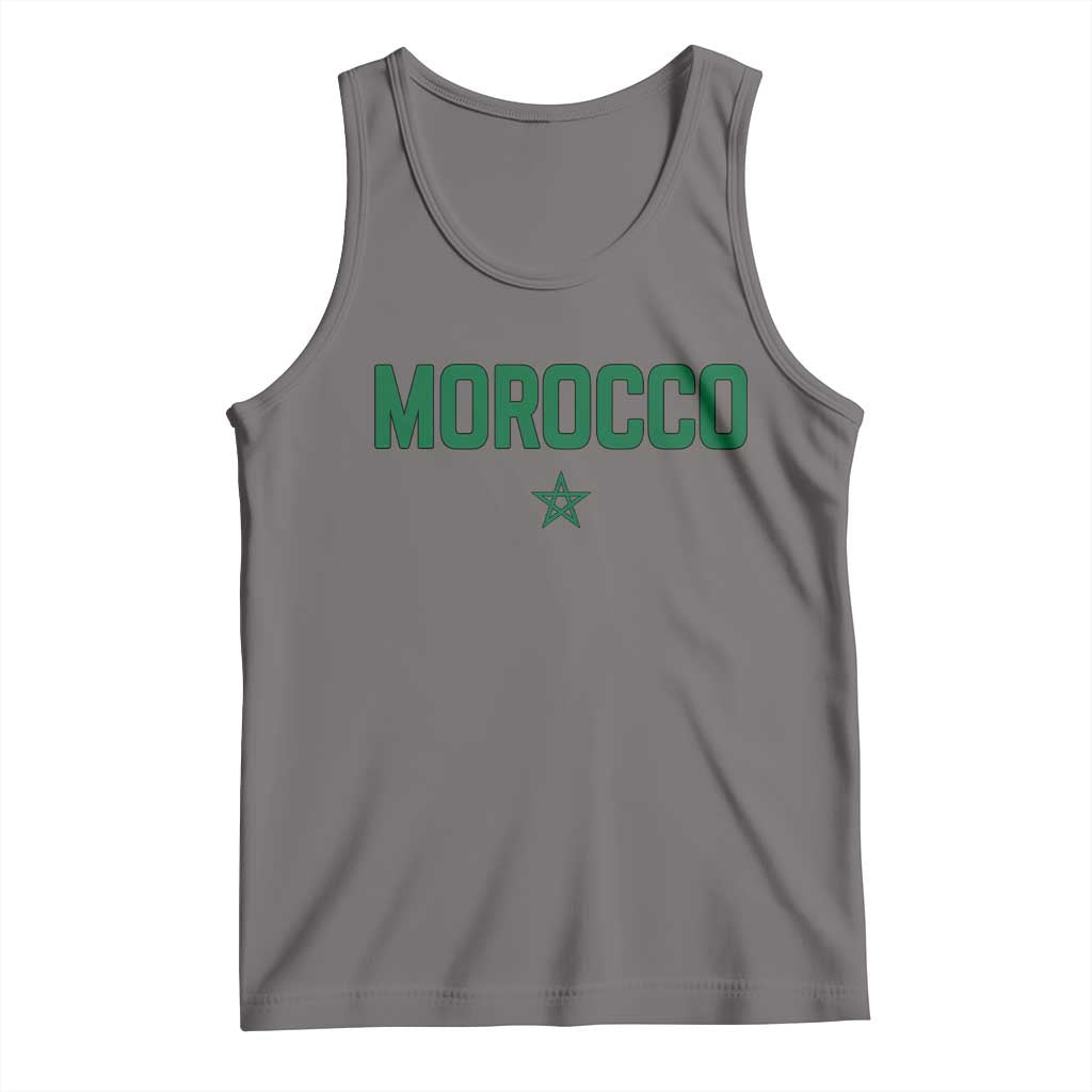Morocco Star Flag Minimalist Moroccan Pride Tank Top TS02 Deep Heather Print Your Wear