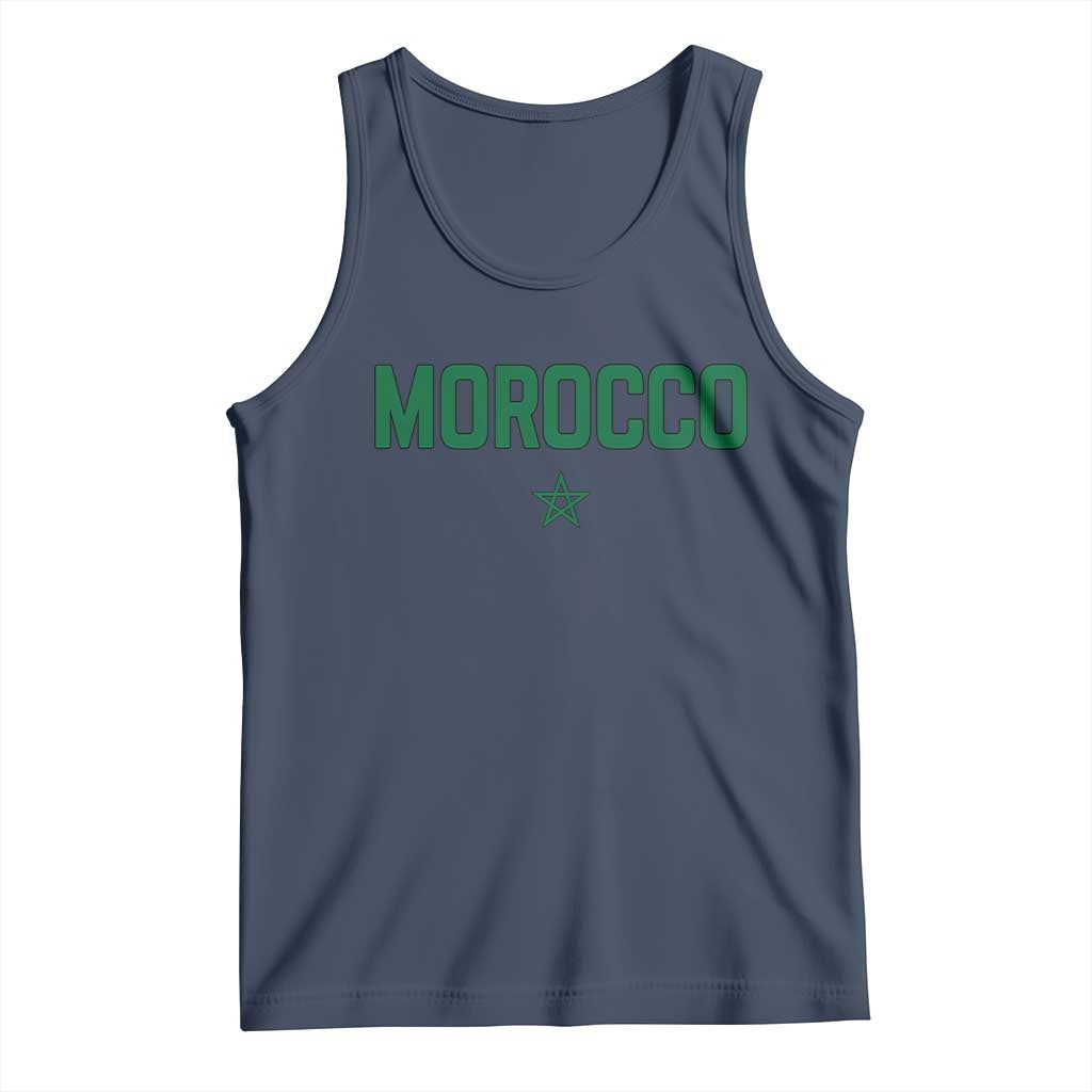 Morocco Star Flag Minimalist Moroccan Pride Tank Top TS02 Navy Print Your Wear