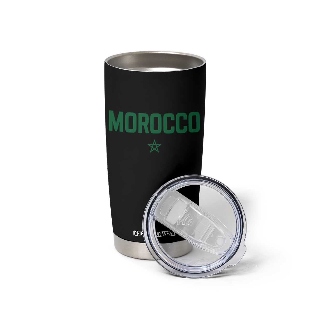 Morocco Star Flag Minimalist Moroccan Pride Tumbler Cup TS02 Print Your Wear