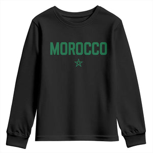 Morocco Star Flag Minimalist Moroccan Pride Youth Sweatshirt TS02 Black Print Your Wear