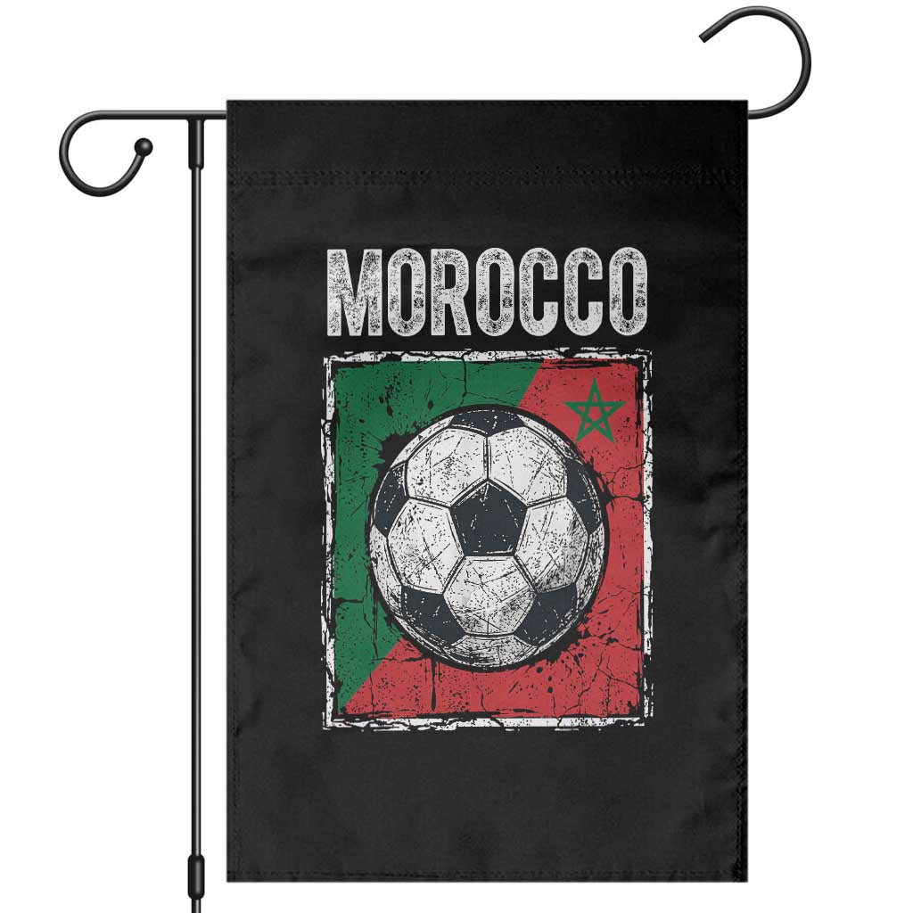 Vintage Morocco Soccer Flag Garden Flag Moroccan Football Fans National Pride Sports TS02 Black Print Your Wear