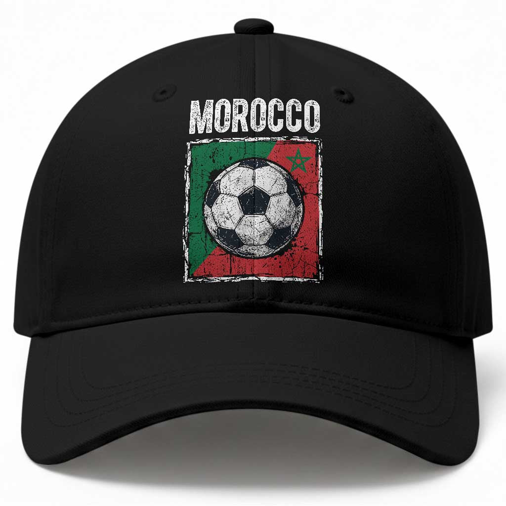 Vintage Morocco Soccer Flag Baseball Cap Moroccan Football Fans National Pride Sports TS02 Print Your Wear