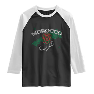 Morocco Lion Maghrib Moroccan Spirit Heritage Raglan Shirt TS02 Black White Print Your Wear