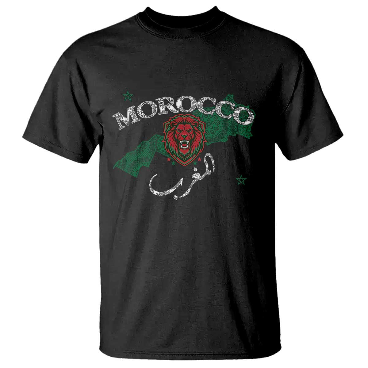 Morocco Lion Maghrib Moroccan Spirit Heritage T Shirt TS02 Black Print Your Wear