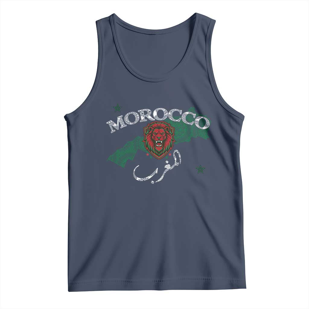 Morocco Lion Maghrib Moroccan Spirit Heritage Tank Top TS02 Navy Print Your Wear