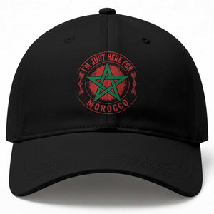 I'm Just Here for Morocco Baseball Cap Funny Moroccan Pride Supporter Sports Fan TS02 Print Your Wear