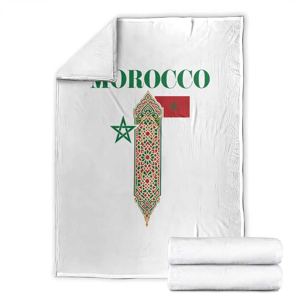 Traditional Moroccan Mosaic Archway Graphic Throw Blanket Morocco Architecture Tile Pattern TS02 White Print Your Wear