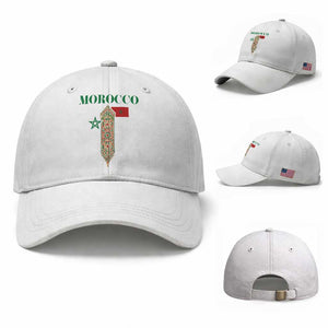 Traditional Moroccan Mosaic Archway Graphic Baseball Cap Morocco Architecture Tile Pattern TS02 Baseball Cap Universal Fit White Print Your Wear