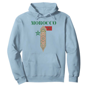 Traditional Moroccan Mosaic Archway Graphic Hoodie Morocco Architecture Tile Pattern TS02 Light Blue Print Your Wear