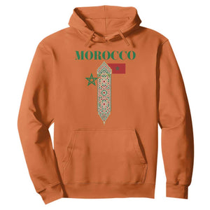 Traditional Moroccan Mosaic Archway Graphic Hoodie Morocco Architecture Tile Pattern TS02 Orange Print Your Wear