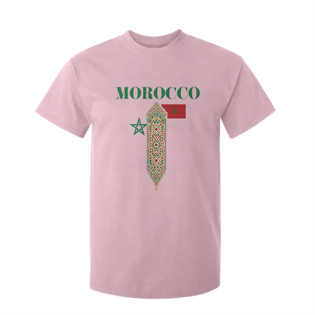Traditional Moroccan Mosaic Archway Graphic T Shirt For Kid Morocco Architecture Tile Pattern TS02 Light Pink Print Your Wear