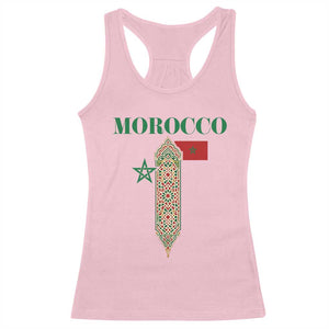 Traditional Moroccan Mosaic Archway Graphic Racerback Tank Top Morocco Architecture Tile Pattern TS02 Light Pink Print Your Wear