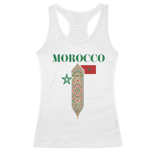 Traditional Moroccan Mosaic Archway Graphic Racerback Tank Top Morocco Architecture Tile Pattern TS02 White Print Your Wear