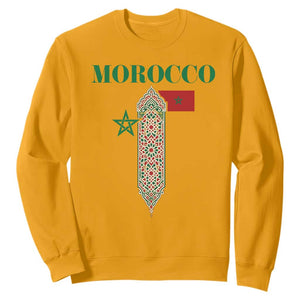Traditional Moroccan Mosaic Archway Graphic Sweatshirt Morocco Architecture Tile Pattern TS02 Gold Print Your Wear