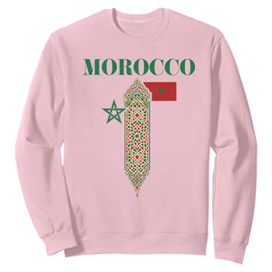 Traditional Moroccan Mosaic Archway Graphic Sweatshirt Morocco Architecture Tile Pattern TS02 Light Pink Print Your Wear