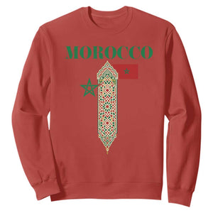Traditional Moroccan Mosaic Archway Graphic Sweatshirt Morocco Architecture Tile Pattern TS02 Red Print Your Wear