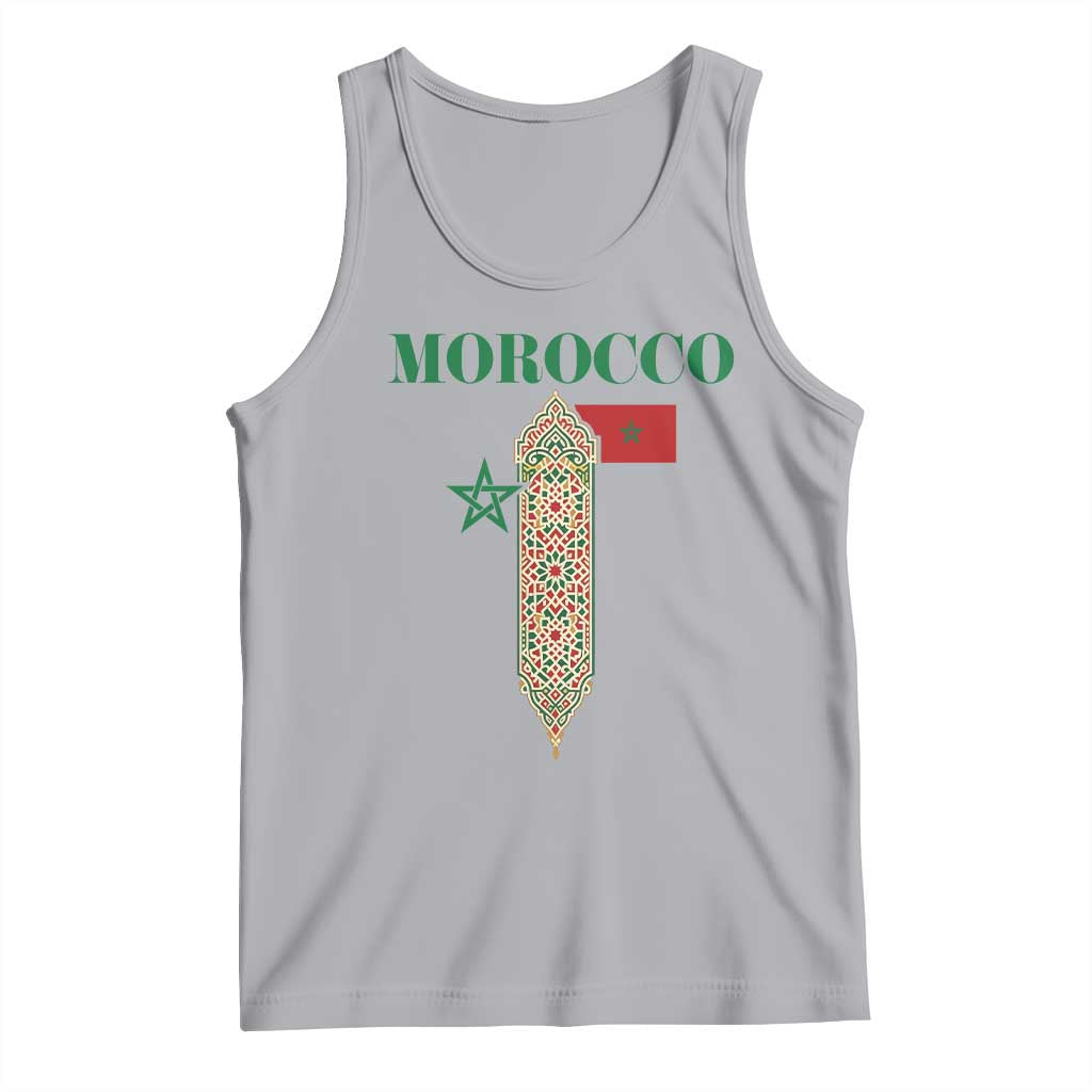 Traditional Moroccan Mosaic Archway Graphic Tank Top Morocco Architecture Tile Pattern TS02 Athletic Heather Print Your Wear