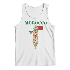 Traditional Moroccan Mosaic Archway Graphic Tank Top Morocco Architecture Tile Pattern TS02 White Print Your Wear