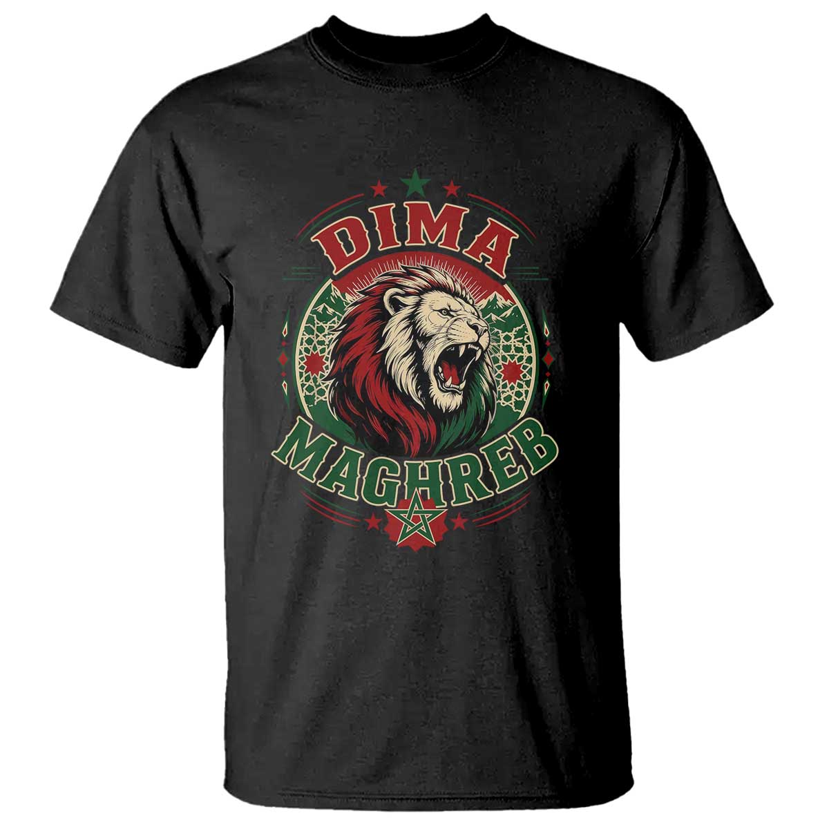 Dima Maghreb Morocco Lion Roar T Shirt Proud Patriotic Moroccan Spirit Heritage Support TS02 Black Print Your Wear