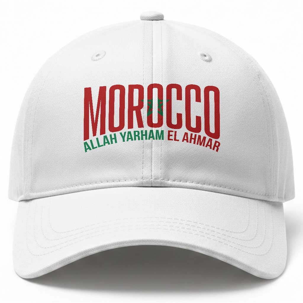 Morocco Flag Pride Allah Yarham El Ahmar Baseball Cap Moroccan Soccer Football Fans Gift TS02 Print Your Wear