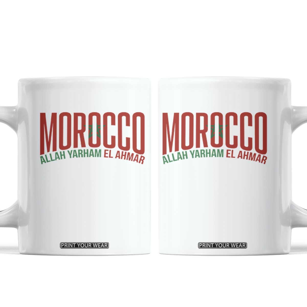 Morocco Flag Pride Allah Yarham El Ahmar Coffee Mug Moroccan Soccer Football Fans Gift TS02 White Print Your Wear