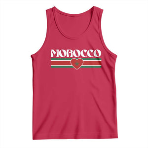 Love Morocco Retro Stripe Graphic Tank Top Maroc Moroccan Flag Heart TS02 Red Print Your Wear