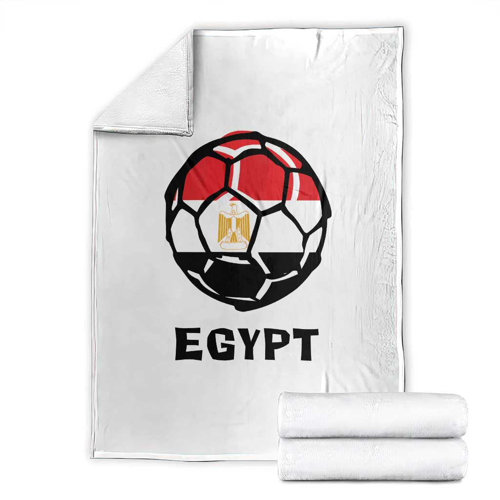 Egyptian Flag Soccer Ball Graphic Throw Blanket Egypt Pride Sports Football Fans Match Day TS02 White Print Your Wear