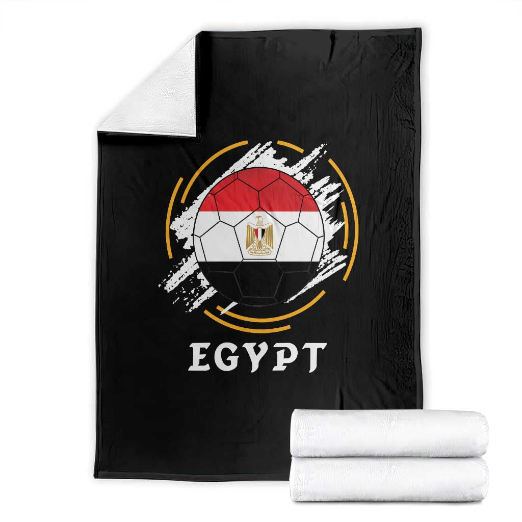 Egyptian Flag Soccer Ball Splatter Graphic Throw Blanket Egypt Pride Sports Football Fans Match Day TS02 Black Print Your Wear