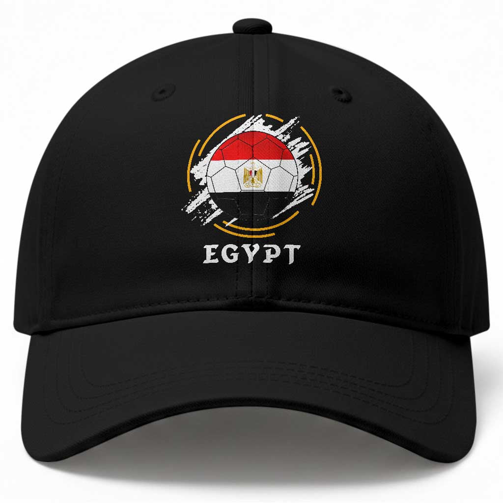 Egyptian Flag Soccer Ball Splatter Graphic Baseball Cap Egypt Pride Sports Football Fans Match Day TS02 Print Your Wear