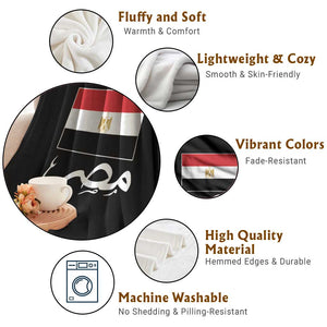 Egyptian Flag Misr Arabic Calligraphy Throw Blanket Patriotic Egypt Heritage Pride TS02 Print Your Wear