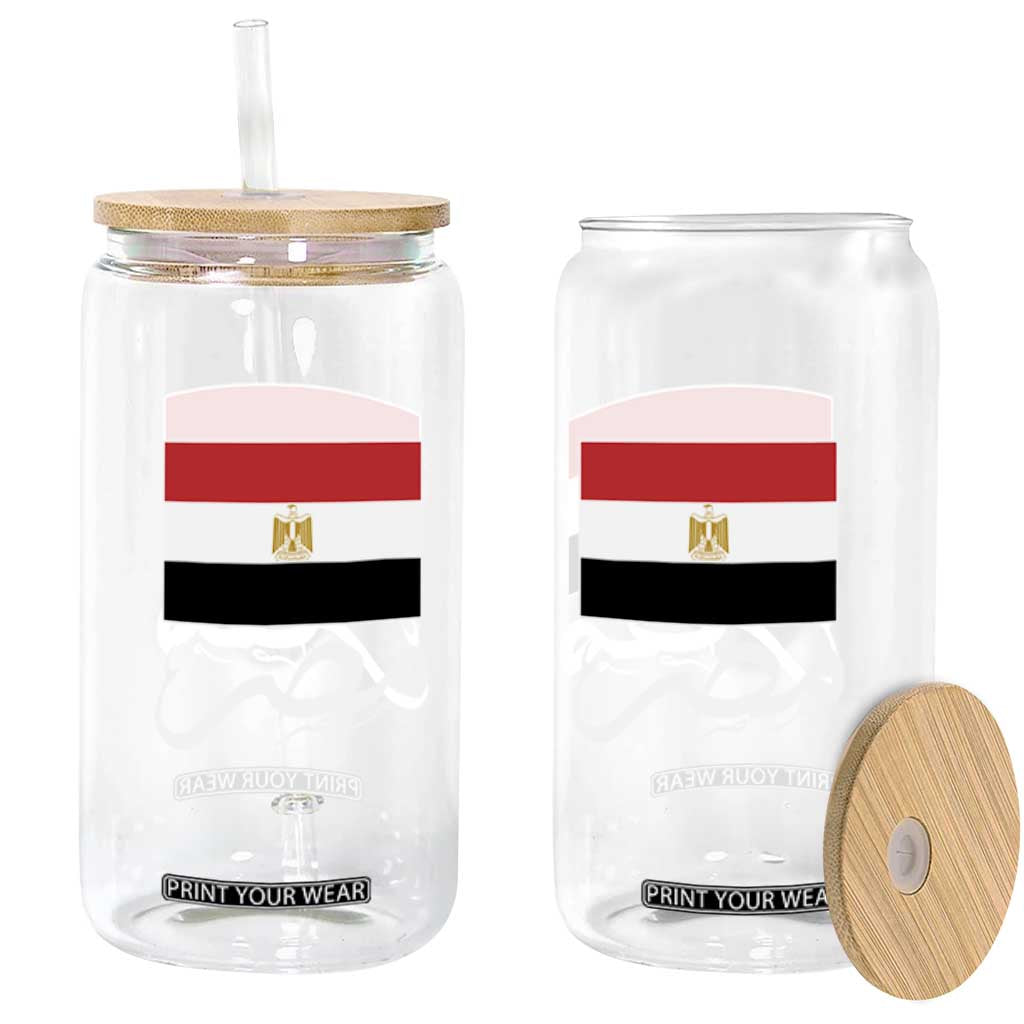 Egyptian Flag Misr Arabic Calligraphy Glass Can Patriotic Egypt Heritage Pride TS02 Print Your Wear