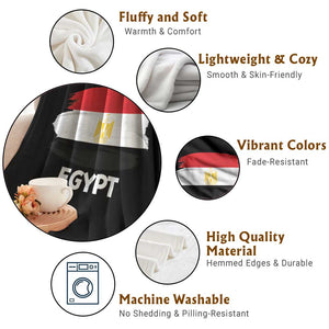 Egypt Flag Misr Pride Throw Blanket Egyptian Eagle of Saladin Heritage TS02 Print Your Wear