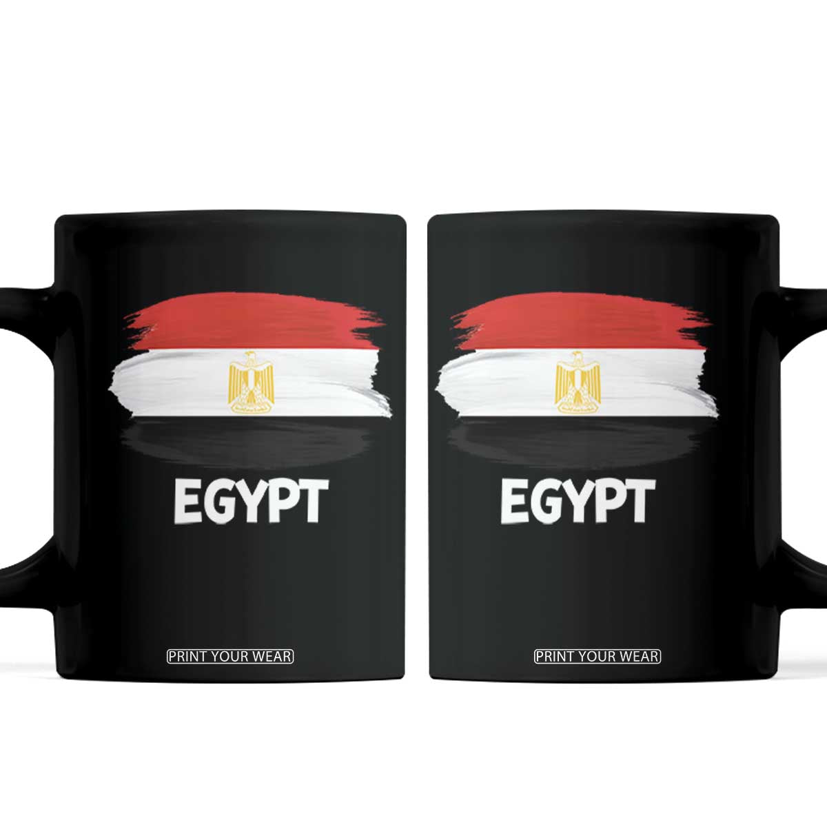 Egypt Flag Misr Pride Coffee Mug Egyptian Eagle of Saladin Heritage TS02 Black Print Your Wear