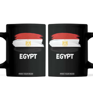 Egypt Flag Misr Pride Coffee Mug Egyptian Eagle of Saladin Heritage TS02 Black Print Your Wear