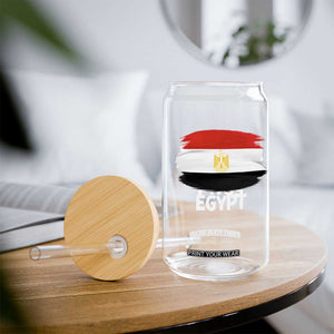Egypt Flag Misr Pride Glass Can Egyptian Eagle of Saladin Heritage TS02 Print Your Wear
