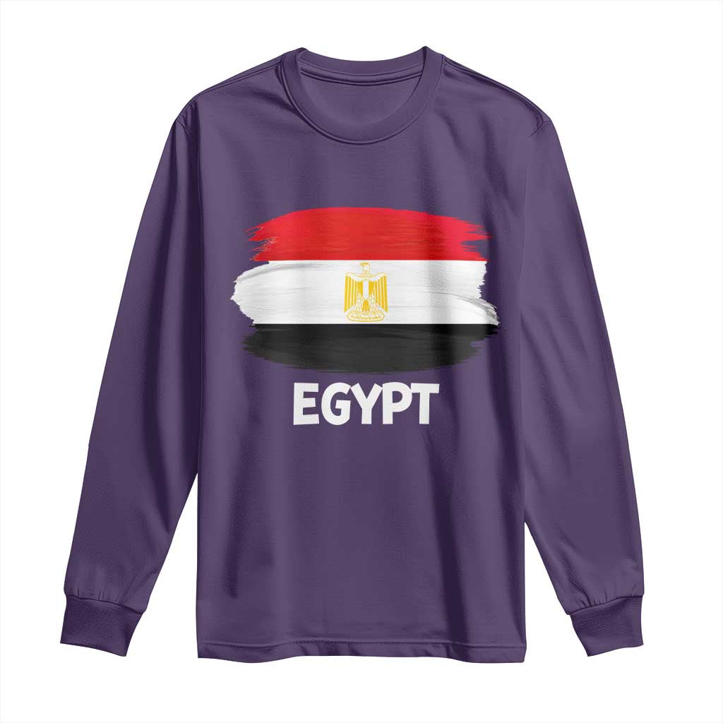 Egypt Flag Misr Pride Long Sleeve Shirt Egyptian Eagle of Saladin Heritage TS02 Purple Print Your Wear
