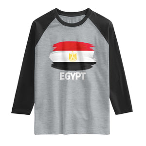 Egypt Flag Misr Pride Raglan Shirt Egyptian Eagle of Saladin Heritage TS02 Heather Gray Black Print Your Wear