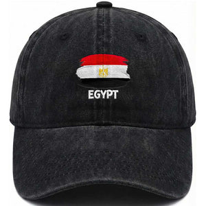 Egypt Flag Misr Pride Washed Cotton Baseball Cap Egyptian Eagle of Saladin Heritage TS02 Print Your Wear