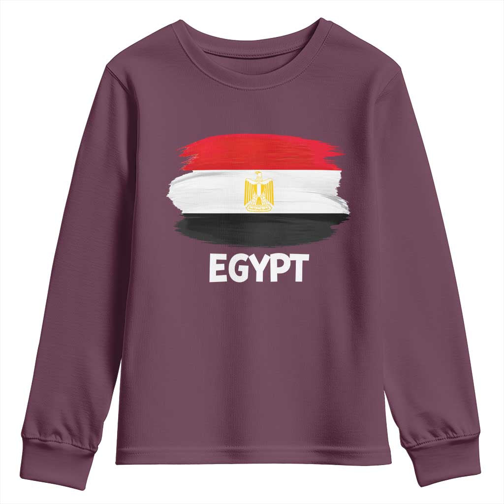 Egypt Flag Misr Pride Youth Sweatshirt Egyptian Eagle of Saladin Heritage TS02 Maroon Print Your Wear