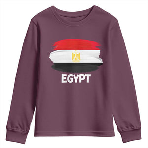 Egypt Flag Misr Pride Youth Sweatshirt Egyptian Eagle of Saladin Heritage TS02 Maroon Print Your Wear