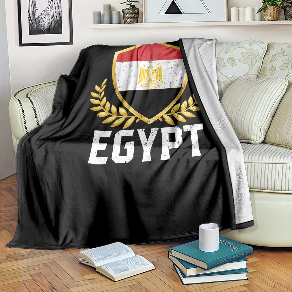 Egypt Coat of Arms Gold Shield Crest Throw Blanket Patriotic Egyptian Flag Heritage Pride TS02 Print Your Wear