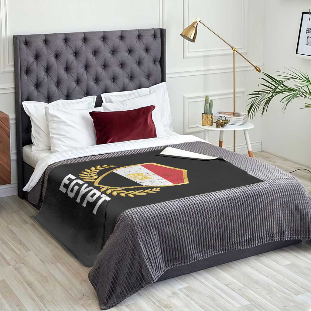 Egypt Coat of Arms Gold Shield Crest Throw Blanket Patriotic Egyptian Flag Heritage Pride TS02 Print Your Wear