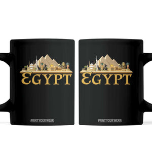 Ancient Egypt Pyramids Sphinx Graphic Coffee Mug Vintage Egypt Anubis History Buff Travel Souvenir TS02 Black Print Your Wear