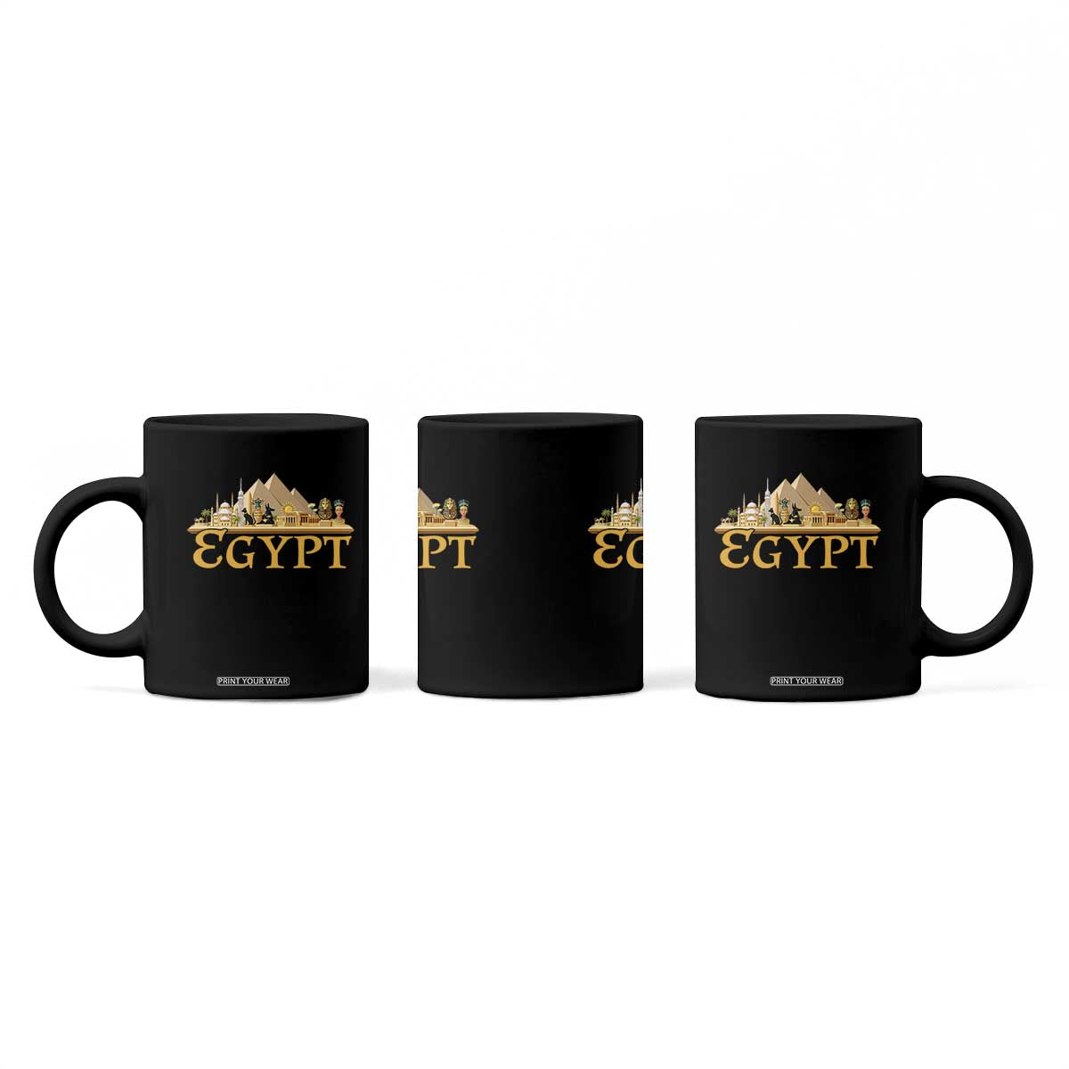 Ancient Egypt Pyramids Sphinx Graphic Coffee Mug Vintage Egypt Anubis History Buff Travel Souvenir TS02 Print Your Wear