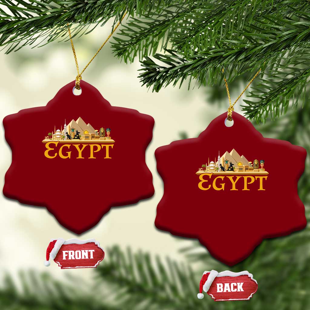 Ancient Egypt Pyramids Sphinx Graphic Ceramic Ornament Vintage Egypt Anubis History Buff Travel Souvenir TS02 Print Your Wear