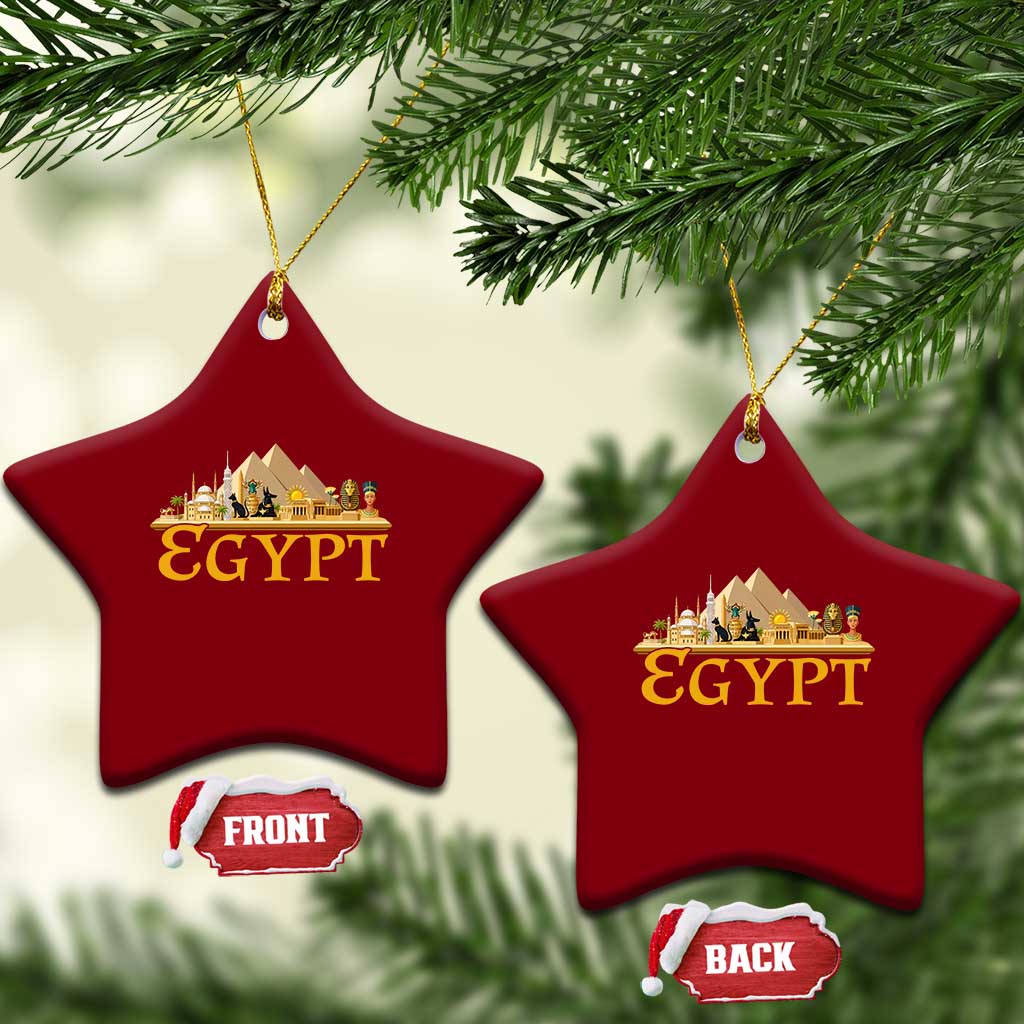Ancient Egypt Pyramids Sphinx Graphic Ceramic Ornament Vintage Egypt Anubis History Buff Travel Souvenir TS02 Print Your Wear