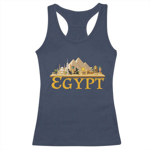 Ancient Egypt Pyramids Sphinx Graphic Racerback Tank Top Vintage Egypt Anubis History Buff Travel Souvenir TS02 Navy Print Your Wear
