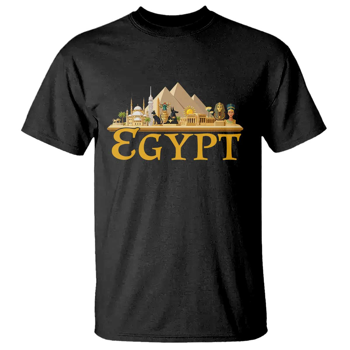 Ancient Egypt Pyramids Sphinx Graphic T Shirt Vintage Egypt Anubis History Buff Travel Souvenir TS02 Black Print Your Wear