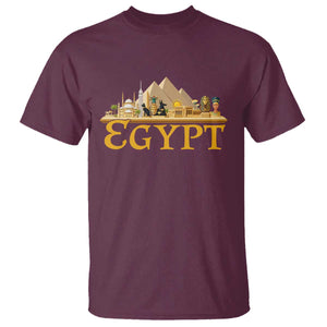 Ancient Egypt Pyramids Sphinx Graphic T Shirt Vintage Egypt Anubis History Buff Travel Souvenir TS02 Maroon Print Your Wear