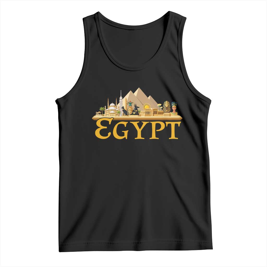 Ancient Egypt Pyramids Sphinx Graphic Tank Top Vintage Egypt Anubis History Buff Travel Souvenir TS02 Black Print Your Wear